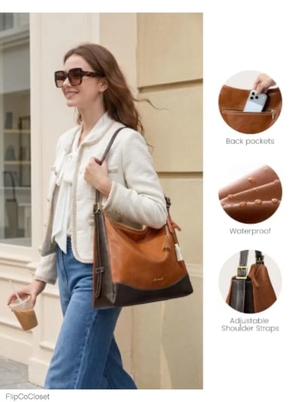Hobo Bag for Women Faux Leather Crossbody Shoulder Handbag